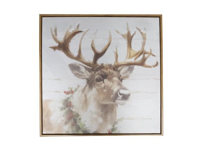 19.7" FRAMED CANVAS WALL ART (REINDEER)